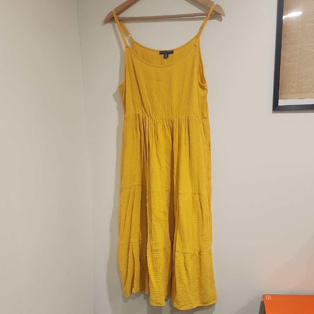 Chelsea & Theodore Golden Maxi Dress
